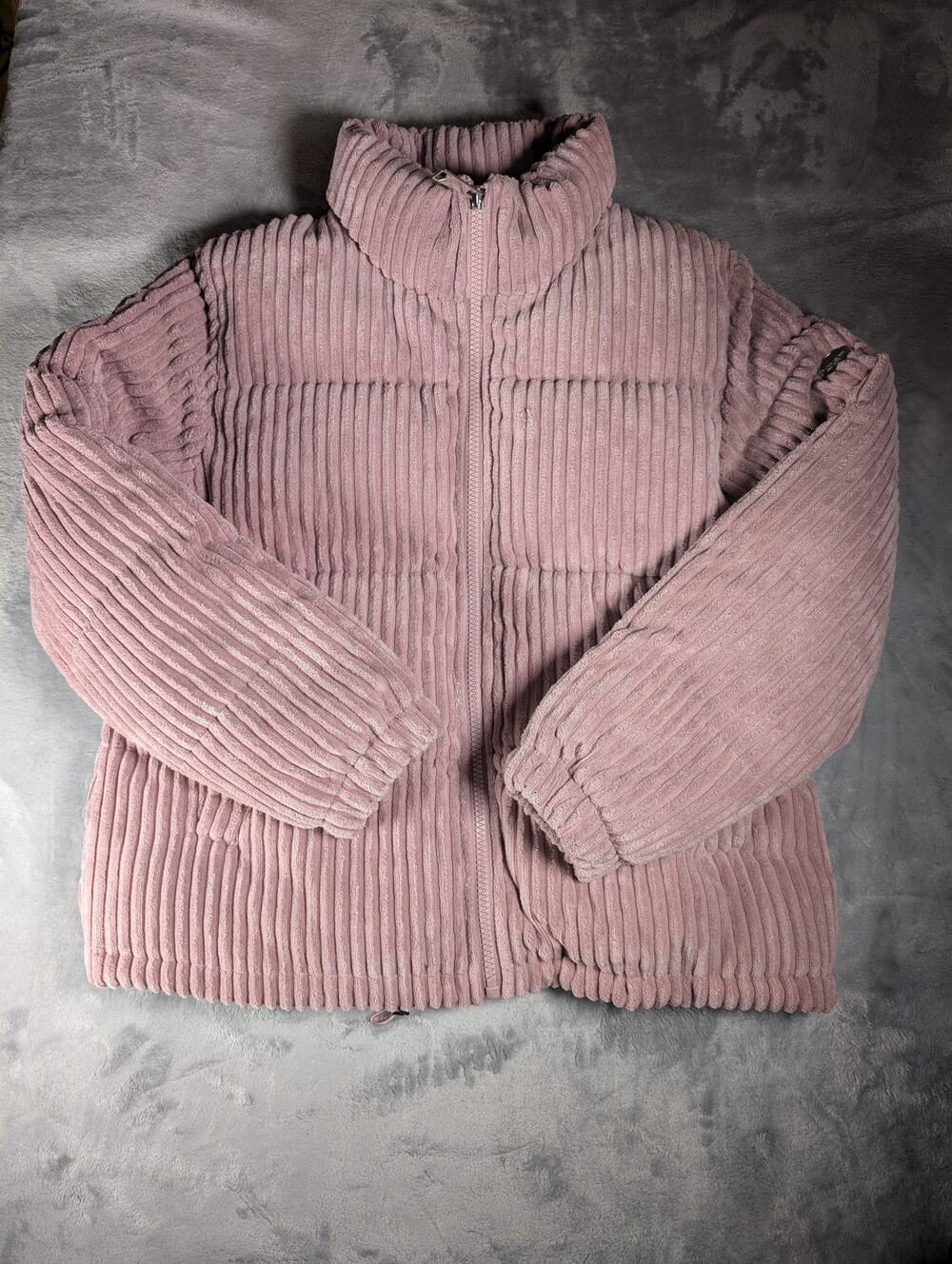 Koolaburra by UGG Dusty Rose Full Zip Puffer Jacket Corduroy Ribbed Large